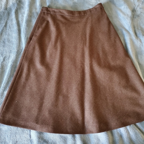 Oilily Brown Wool Floral Embroidered Skirt Small/4 - Picture 5 of 11